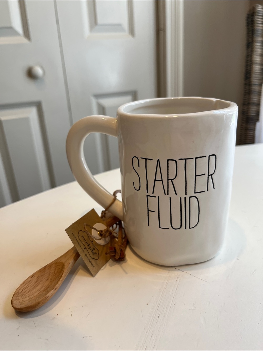 New Mud Pie Starter Fluid Mug w/Spoon